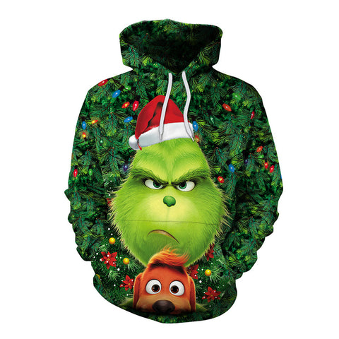 Grinch Hoodie - The Grinch Pullover Hooded Sweatshirt CSSG019 - cosplaysos