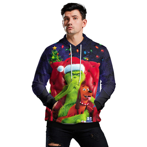 Grinch Hoodie - The Grinch Pullover Hooded Sweatshirt CSSG020 - cosplaysos