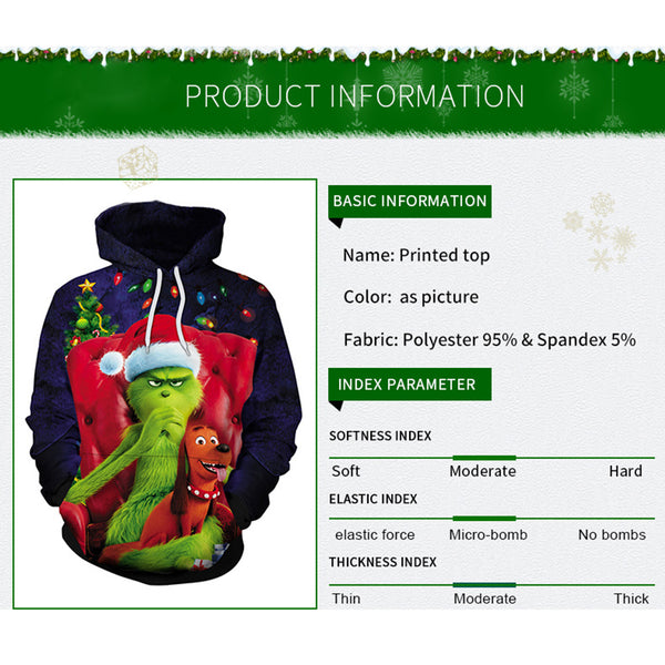 Grinch Hoodie - The Grinch Pullover Hooded Sweatshirt CSSG020 - cosplaysos