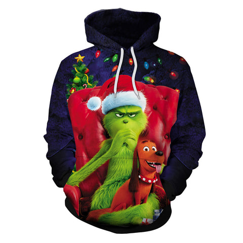 Grinch Hoodie - The Grinch Pullover Hooded Sweatshirt CSSG020 - cosplaysos