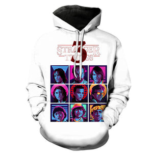 Stranger Things Hoodie - White Pullover Hoodie CSSG036 - cosplaysos