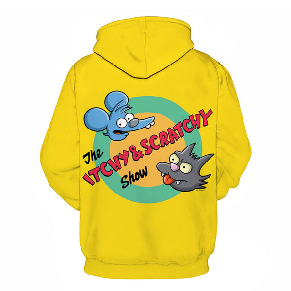 The Simpsons Hoodie - Itchy Scratchy Pullover Hoodie CSSG090 - cosplaysos