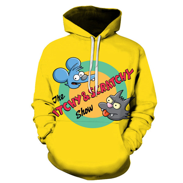 The Simpsons Hoodie - Itchy Scratchy Pullover Hoodie CSSG090 - cosplaysos