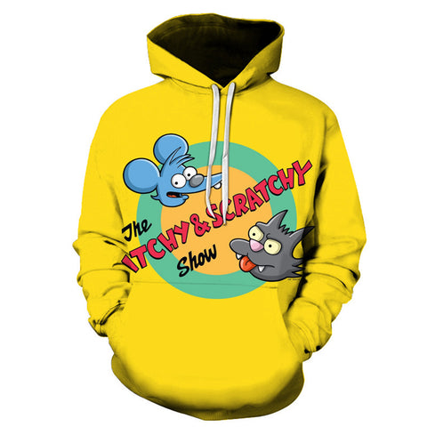 The Simpsons Hoodie - Itchy Scratchy Pullover Hoodie CSSG090 - cosplaysos