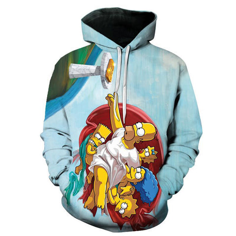 The Simpsons Hoodie - Cartoon Simpson Pullover Hoodie CSSG103 - cosplaysos