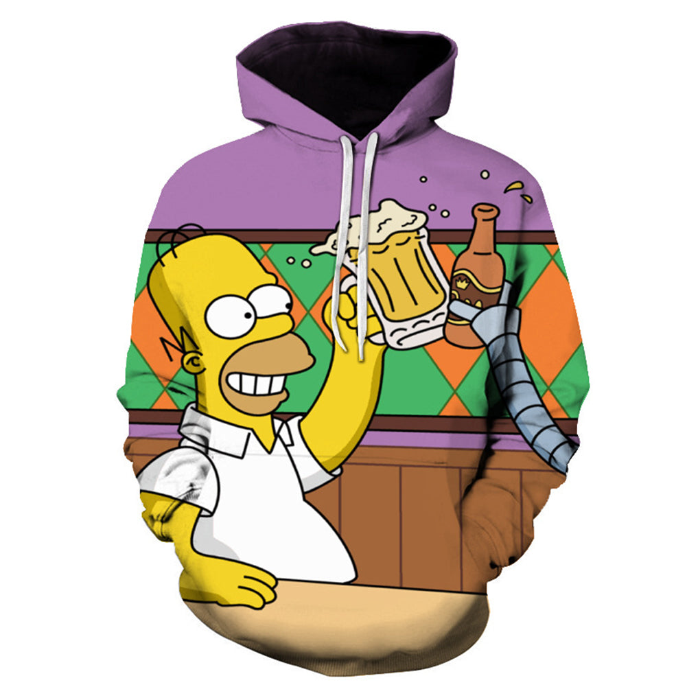 The Simpsons Hoodie - Homer J. Simpson Pullover Hoodie CSSG109 - cosplaysos