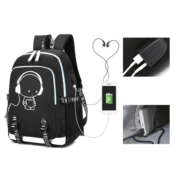 Game Fortnite Luminous USB Student Backpack CSSO086 - cosplaysos