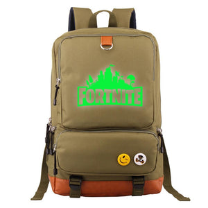 Game Fortnite 17" Canvas Student Backpack - Green Luminous CSSO099 - cosplaysos