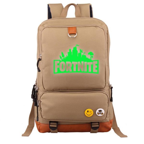 Game Fortnite 17" Canvas Student Backpack - Green Luminous CSSO099 - cosplaysos