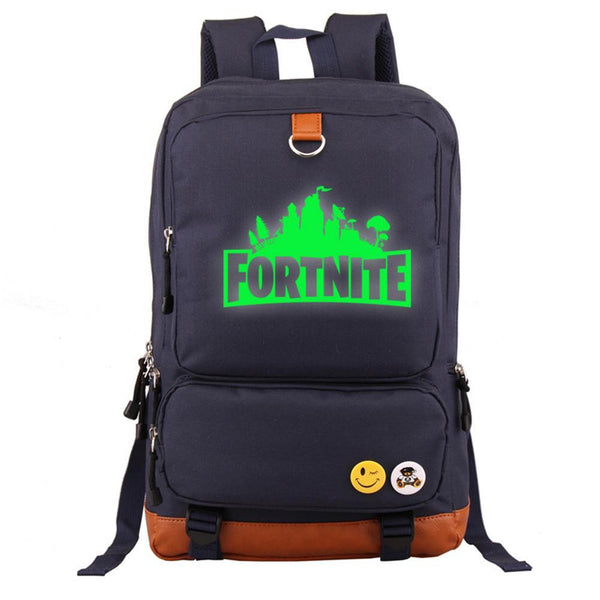 Game Fortnite 17" Canvas Student Backpack - Green Luminous CSSO099 - cosplaysos