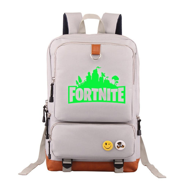 Game Fortnite 17" Canvas Student Backpack - Green Luminous CSSO099 - cosplaysos
