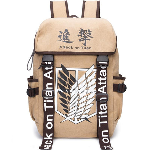 Anime Comics Attack On Titan Canvas Backpack CSSO125 - cosplaysos