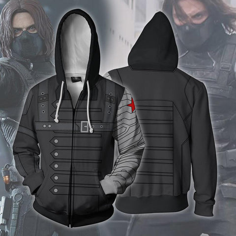 The Avengers Hoodie - Bucky Barnes Zip Up Hoodie CSOS00W - cosplaysos