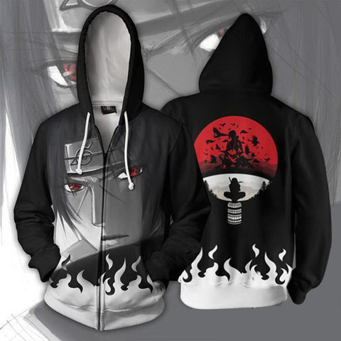 Naruto Hoodie - Uchiha Itachi Zip Up Hoodie CSOS010 - cosplaysos