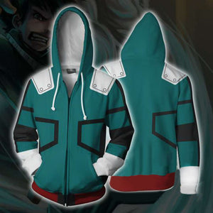 My Hero Academia Hoodie - Midoriya Izuku Zip Up Hoodie CSOS013 - cosplaysos