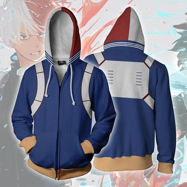 My Hero Academia Hoodie - Shoto Todoroki Zip Up Hoodie CSOS016 - cosplaysos