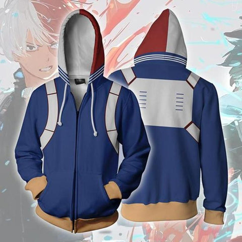 My Hero Academia Hoodie - Shoto Todoroki Zip Up Hoodie CSOS016 - cosplaysos