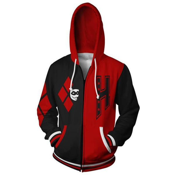 Batman Hoodie - Harley Quinn Zip Up Hoodie CSOS043 - cosplaysos