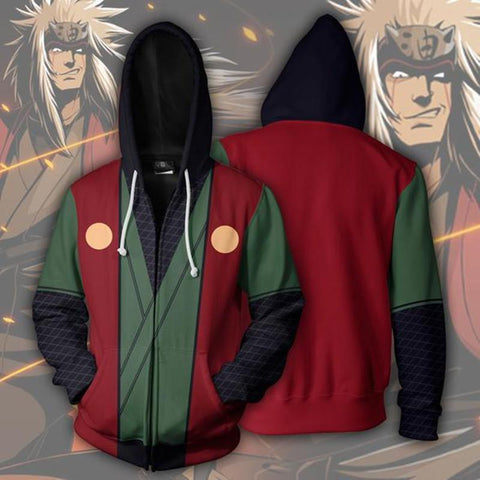 Naruto Hoodie- Jiraiya Sensei Zip Up Hoodie CSOS105 - cosplaysos