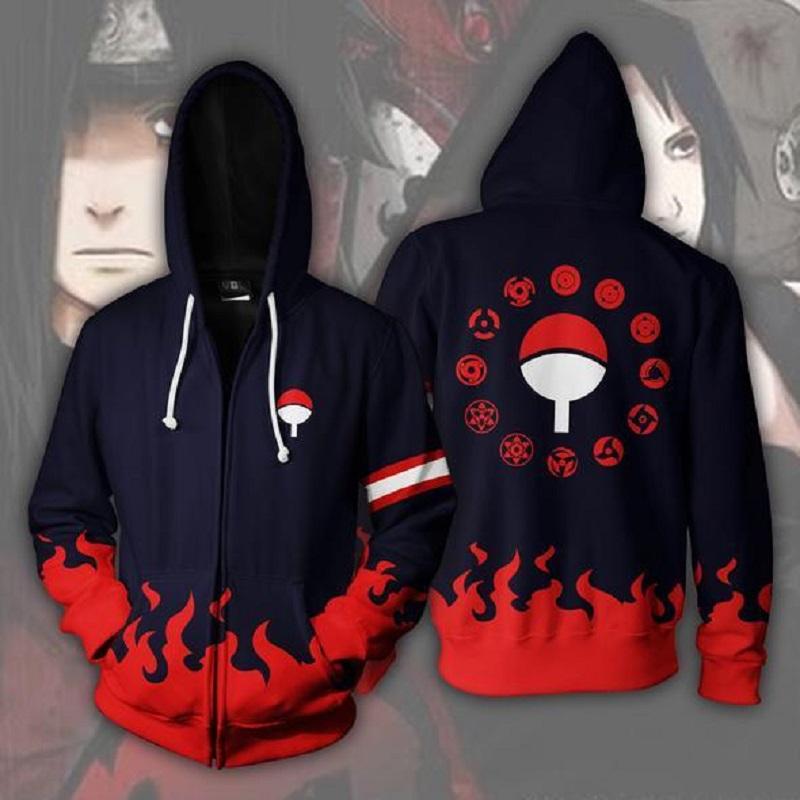 Naruto Hoodies - Uchiha Clan Zip Up Hoodie - cosplaysos