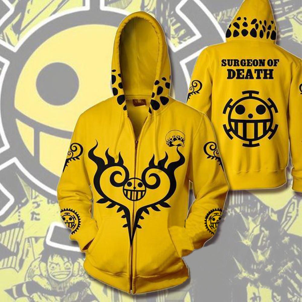 One Piece Hoodie - Trafalgar Law Zip Up Hoodie CSOS308 - cosplaysos