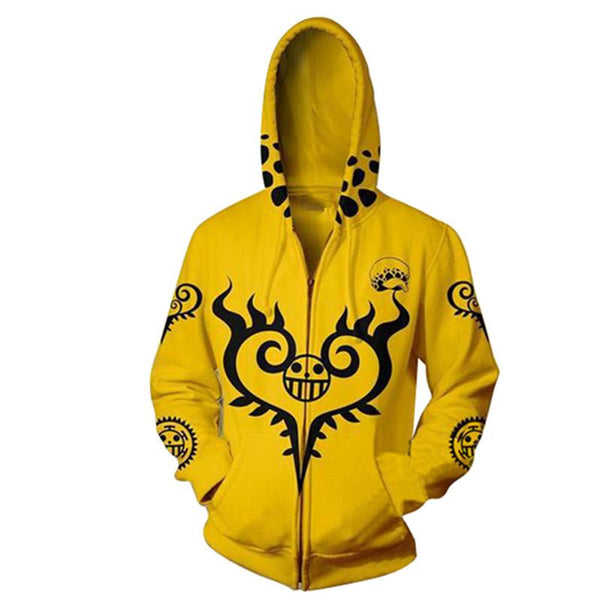 One Piece Hoodie - Trafalgar Law Zip Up Hoodie CSOS308 - cosplaysos