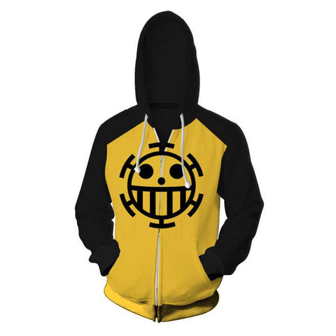 One Piece Hoodie - Trafalgar Law Zip Up Hoodie CSOS310 - cosplaysos