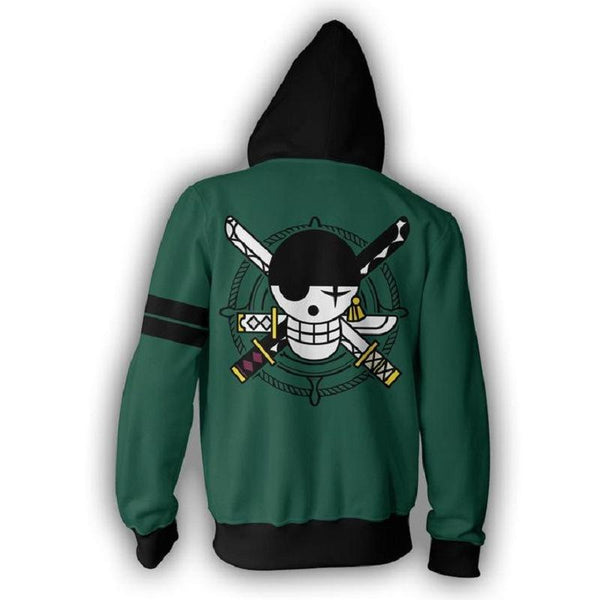 One Piece Hoodie - Roronoa Zoro Zip Up Hoodie CSOS311 - cosplaysos