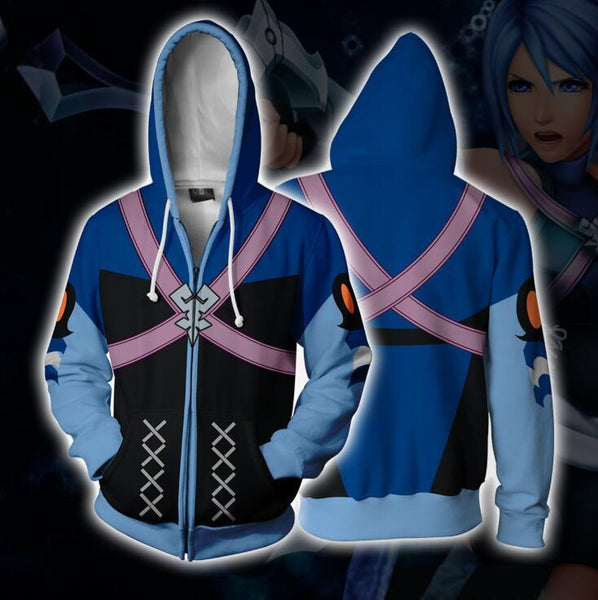 Kingdom Hearts Hoodie - Aqua Zip Up Hoodie CSOS315 - cosplaysos