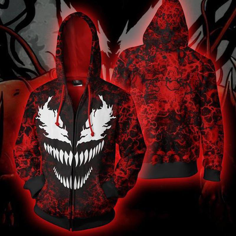 Spiderman Hoodie | Venom vs. Carnage Zip Up Hoodie | Cosplay