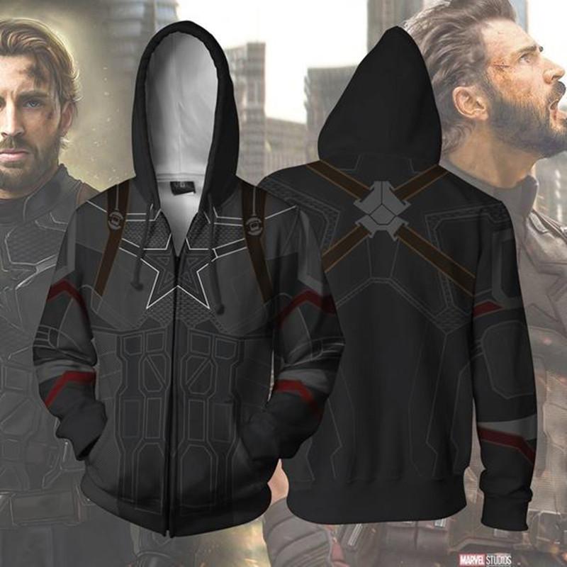 The Avengers Hoodie- Captain America Zip Up Hoodie CSOS503 - cosplaysos