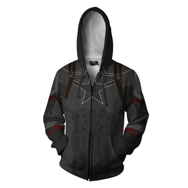 The Avengers Hoodie- Captain America Zip Up Hoodie CSOS503 - cosplaysos