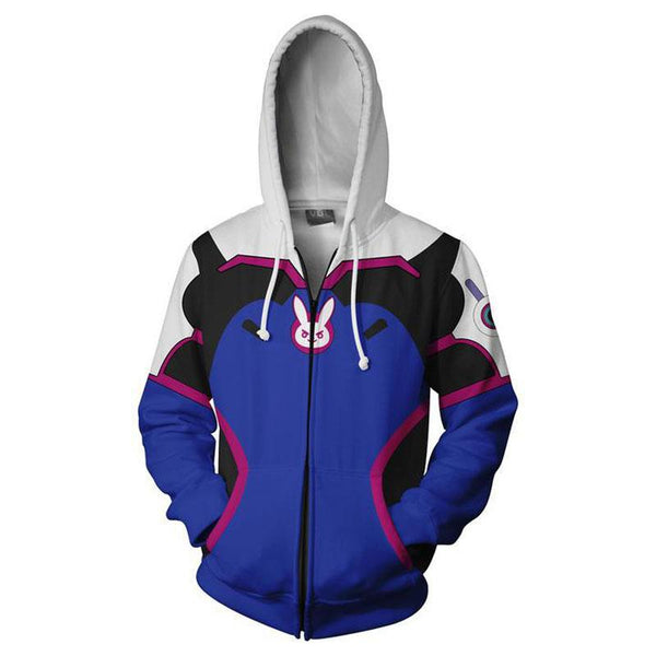 Overwatch Hoodie - D. Va Zip Up Hoodie CSOS508 - cosplaysos