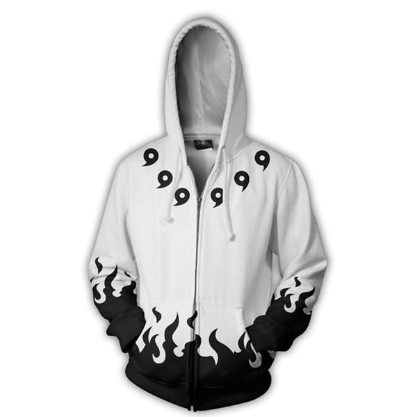 Naruto Hoodie - Rikudou Sennin Mode White Zip Up Hoodie CSOS513 - cosplaysos