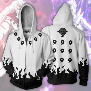 Naruto Hoodie - Rikudou Sennin Mode White Zip Up Hoodie CSOS513 - cosplaysos