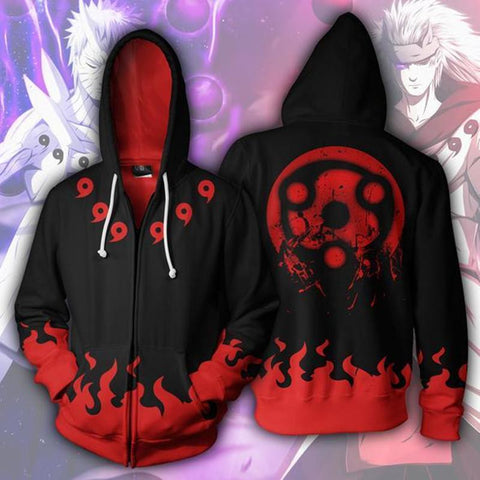 Naruto Hoodie - Madara Zip Up Hoodie CSOS537 - cosplaysos