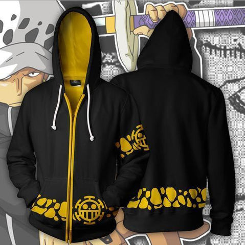 One Piece Hoodie - Trafalgar Law Zip Up Hoodie CSOS542 - cosplaysos