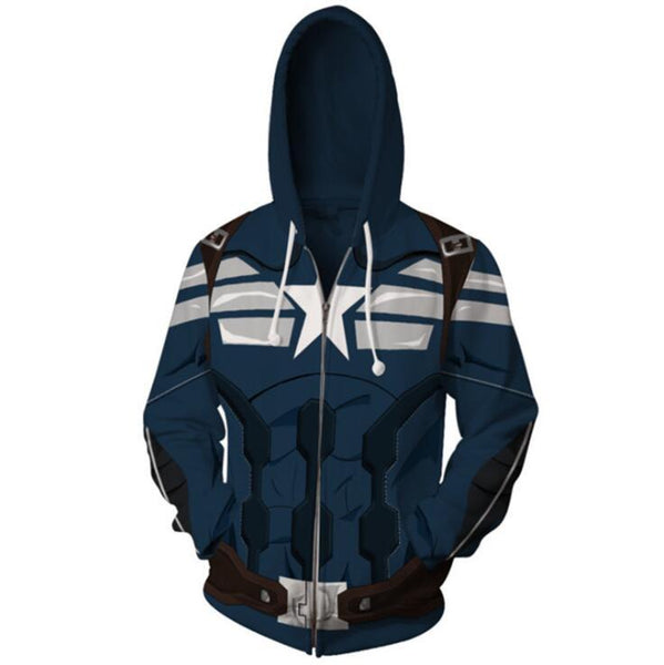 The Avengers Hoodie - Captain America Zip Up Hoodie CSOS550 - cosplaysos