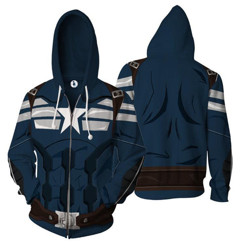 The Avengers Hoodie - Captain America Zip Up Hoodie CSOS550 - cosplaysos