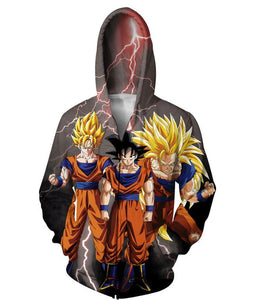 Dragon Ball Z Goku Super Saiyan Awesome Zip Up Hoodie CSOS564 - cosplaysos