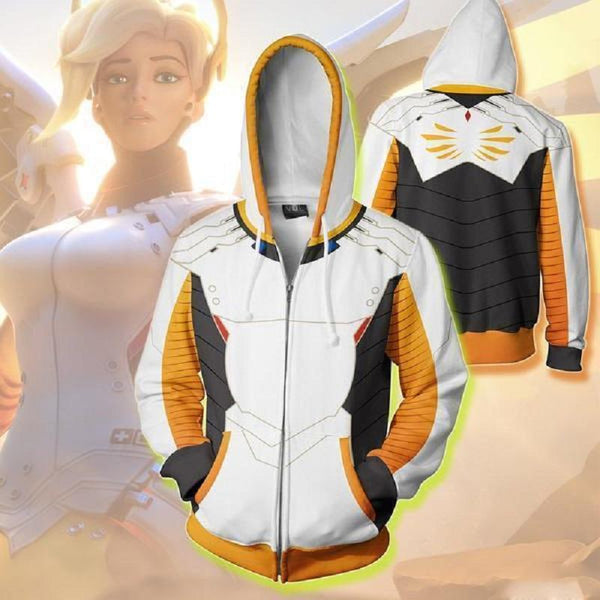 Overwatch Hoodie - Mercy Zip Up Hoodie CSOS569 - cosplaysos