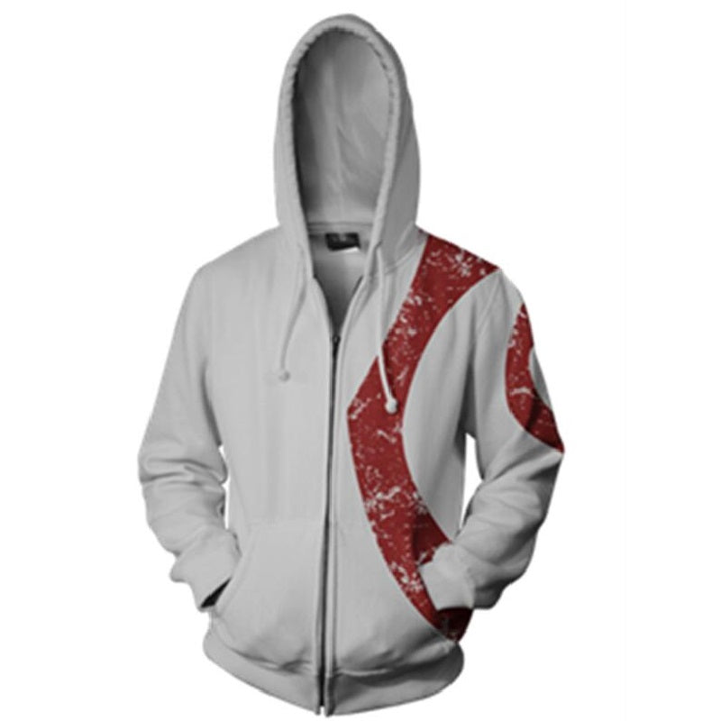 God of War Hoodie - Kratos Zip Up Hoodie CSOS591 - cosplaysos