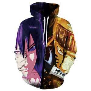 Naruto Hoodie - SasukeVs Naruto Pullover Hoodie CSOS595 - cosplaysos