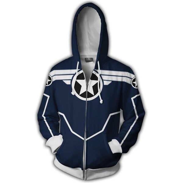 The Avengers Hoodie - Captain America Secret War Zip Up Hoodie CSOS630 - cosplaysos