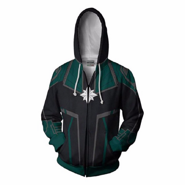 Captain Marvel Hoodie - Carol Danvers Zip Up Hoodie CSOS807 - cosplaysos