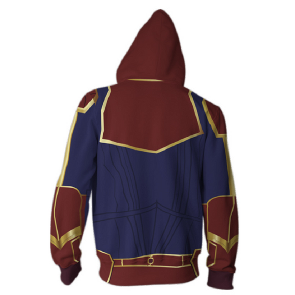 Captain Marvel Hoodie - Carol Danvers Zip Up Hoodie CSOS809 - cosplaysos