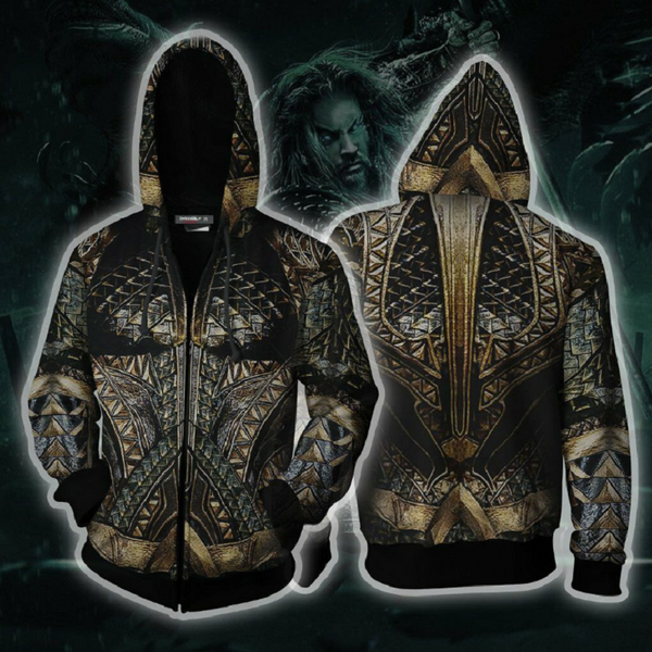 Aquaman Hoodie - Arthur Curry Zip Up Hoodie CSOS811 - cosplaysos