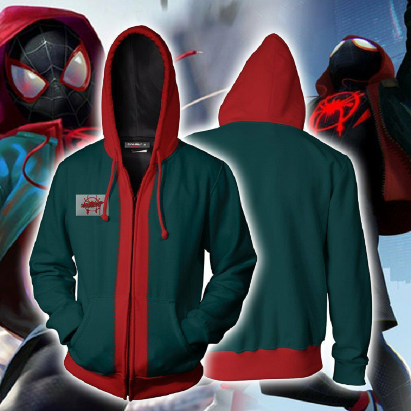 Spider-Man: Into the Spider-Verse Hoodie - Miles Morales Zip Up Hoodie CSOS812 - cosplaysos