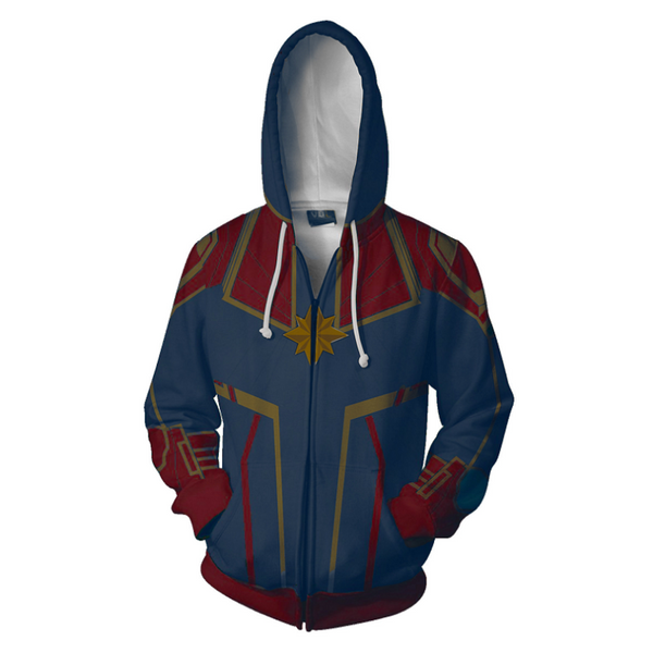 Captain Marvel Hoodie - Carol Danvers Zip Up Hoodie CSOS826 - cosplaysos