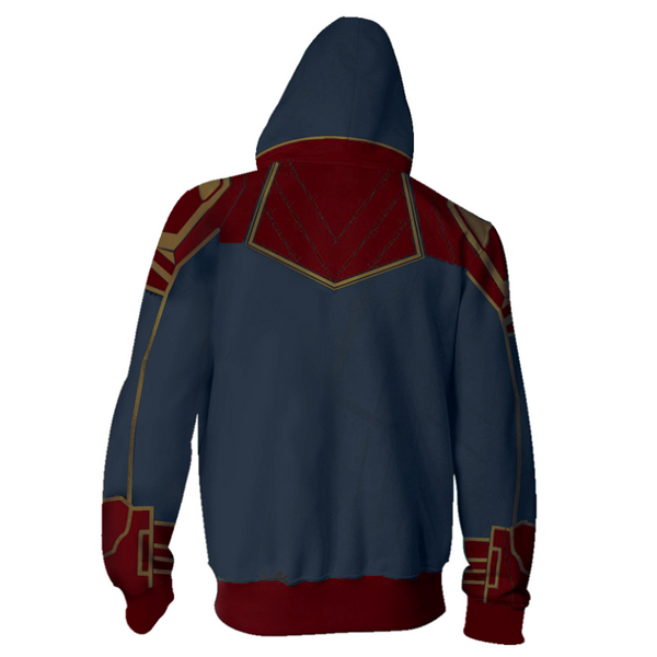 Captain Marvel Hoodie - Carol Danvers Zip Up Hoodie CSOS826 - cosplaysos